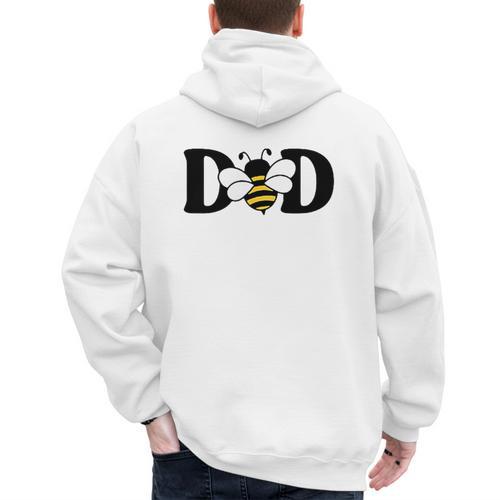 Dad Bee Cute Beekeeping 1st Birthday Matching Family Dada Men's Hoodie Back Print - Father's Day Fun