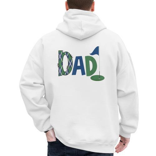 Dad Of The Birthday Boy Hole In One Golf Sport Matching Men's Hoodie Back Print - Father's Day Fun