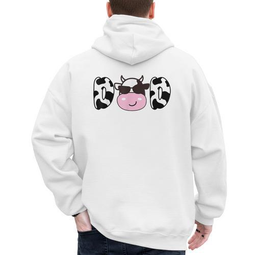 Dad Of The Birthday Girl Cow Daddy Papa Bday Matching Men's Hoodie Back Print - Father's Day Fun
