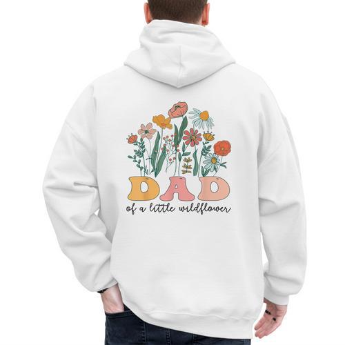 Dad Of The Little Wildflower Birthday Party Baby Shower Men's Hoodie Back Print - Father's Day Fun