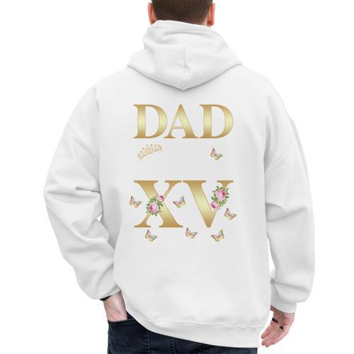 Dad Of The Miss Quince XV Birthday Mexican Quinceanera Men's Hoodie Back Print - Father's Day Fun