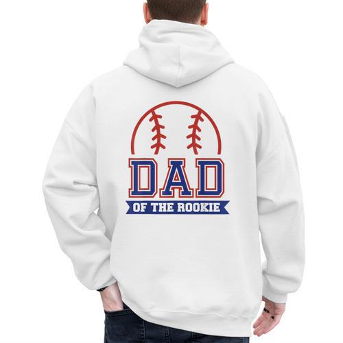Dad Of Rookie 1st Birthday Baseball Theme Matching Party Men's Hoodie Back Print - Father's Day Fun