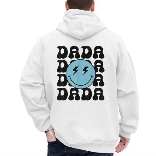 Dada One Happy Dude 1st Birthday Family Matching Men's Hoodie Back Print - Father's Day Fun