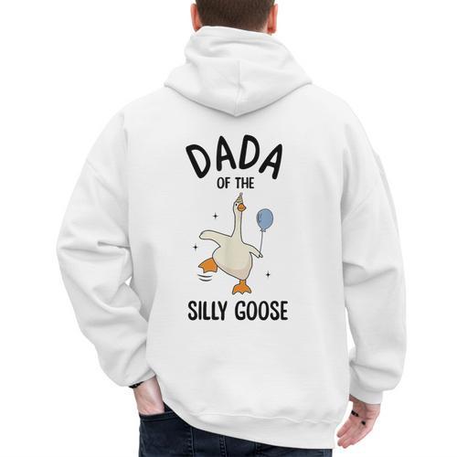 Dada Of The Silly Goose First Birthday Family Matching Men's Hoodie Back Print - Father's Day Fun
