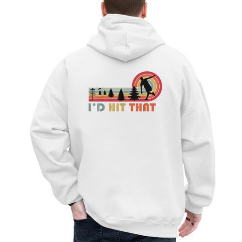 Disc Golf I'd Hit That Frisbee Golfer Retro Men Dad Men's Hoodie Back Print - Father's Day Fun
