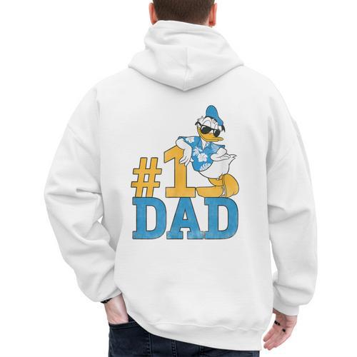 Disney Donald Duck Number One Dad Sunglasses Father's Day Men's Hoodie Back Print - Father's Day Fun