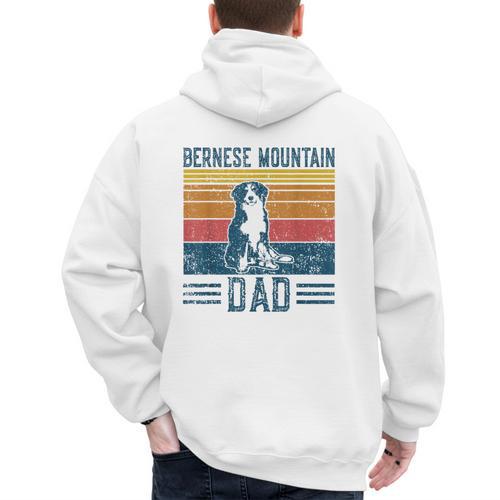 Dog Berner Dad Vintage Bernese Mountain Dad Men's Hoodie Back Print - Father's Day Fun
