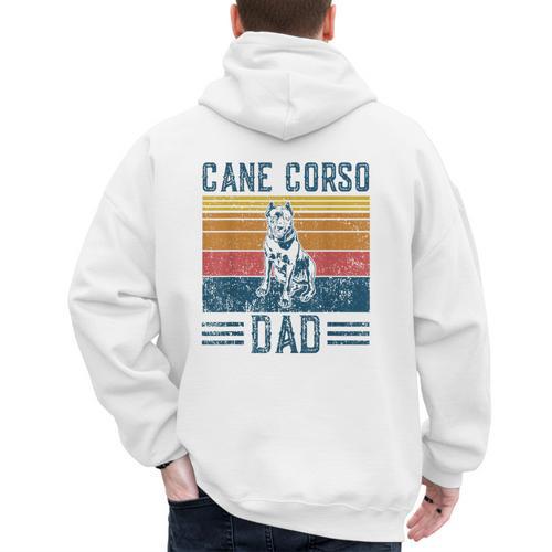 Dog Cane Corso Dad Vintage Cane Corso Dad Men's Hoodie Back Print - Father's Day Fun