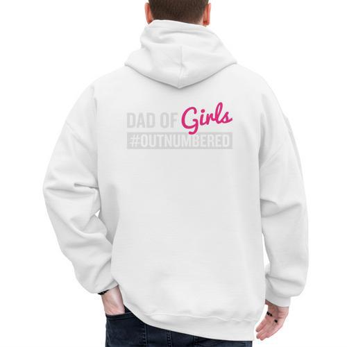 Father's Day Dad From Girl Outnumbered Men's Hoodie Back Print - Father's Day Fun