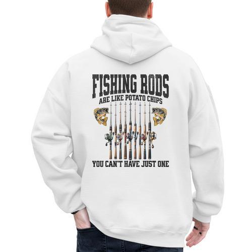 Fishing Tuna Bass Rod Fisherman Cool Dad Quote Men's Hoodie Back Print - Father's Day Fun