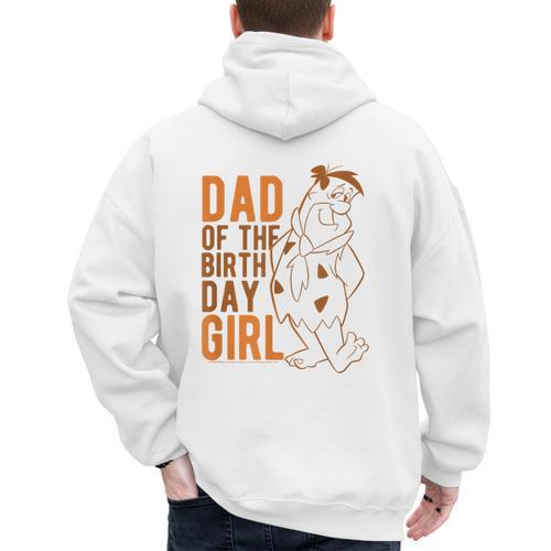 The Flintstones Fred Flintstone Dad Of The Birthday Girl Men's Hoodie Back Print - Father's Day Fun