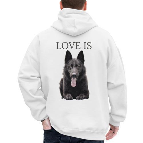 German Shepherd Shirt Shepard TShirt Dog Mom Dad Love Men's Hoodie Back Print - Father's Day Fun