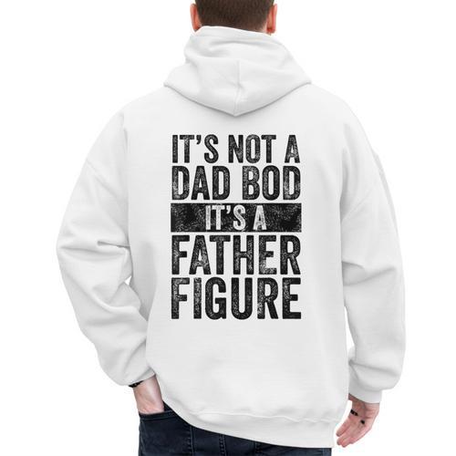 It's Not A Dad BOD It's A Father Figure Vintage Joke Men's Hoodie Back Print - Father's Day Fun