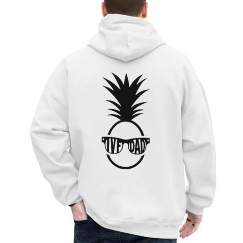 IVF DAD Pineapple Transfer Day Retrieval Day Infertility Men's Hoodie Back Print - Father's Day Fun
