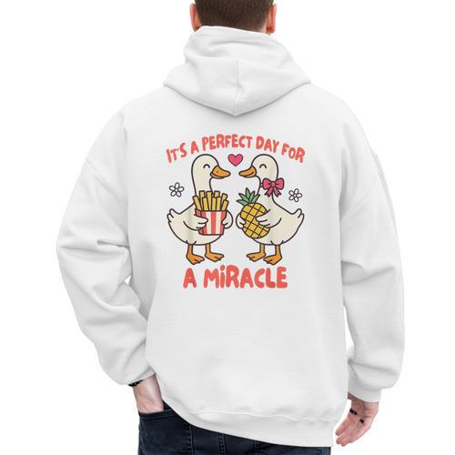IVF Mom Dad Embryo Transfer Day It's A Day For A Miracle Men's Hoodie Back Print - Father's Day Fun