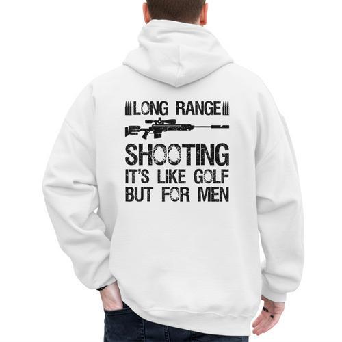 Long Range Shooting It's Like Golf But For Men Dad Men Men's Hoodie Back Print - Father's Day Fun