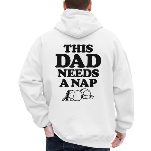 Peanuts This Dad Needs A Nap Men's Hoodie Back Print - Father's Day Fun