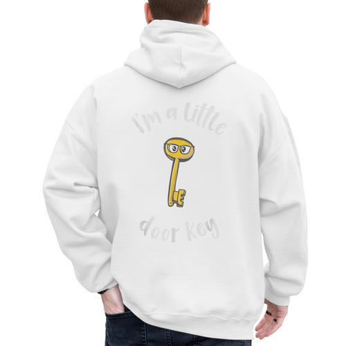 Pun Tshirt I'm A Little Door Key Bad Pun Dad Jokes Men's Hoodie Back Print - Father's Day Fun