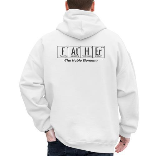 Science Nerd Dad Fathers Day Element Periodic Table Men's Hoodie Back Print - Father's Day Fun