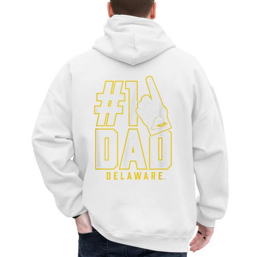 University Of Delaware Blue Hens 1 Dad Men's Hoodie Back Print - Father's Day Fun