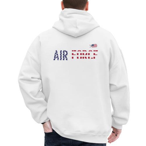 US Flag Proud Air Force Dad Men's Hoodie Back Print - Father's Day Fun