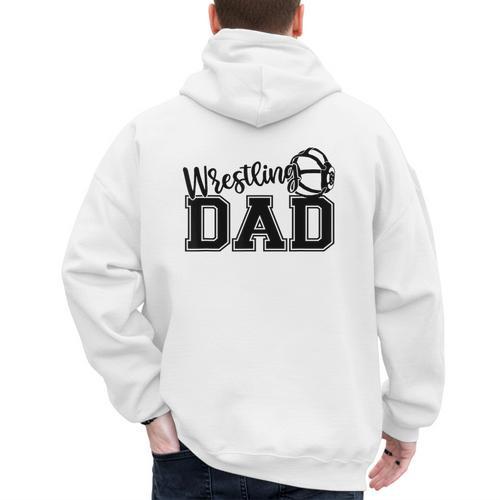 Wrestling Dad Hobby Wrestle Wrestler Martial Arts Father Men's Hoodie Back Print - Father's Day Fun