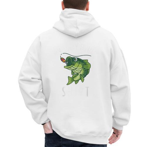 Youth Boy My Lucky Fishing-Shirt Bass Fish Dad Men's Hoodie Back Print - Father's Day Fun