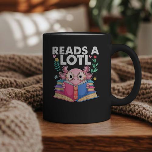 Axolotl Books Readsalotl Reading Bookworm Boys Girls Graphic Print Coffee Mug - Bookorys