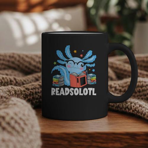 Axolotl Read Book Kawaii Reading Books For Men Women Graphic Print Coffee Mug - Bookorys