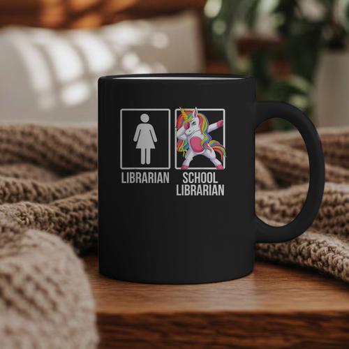 Back To School Library Unicorn Book Lover School Librarian Graphic Print Coffee Mug - Bookorys
