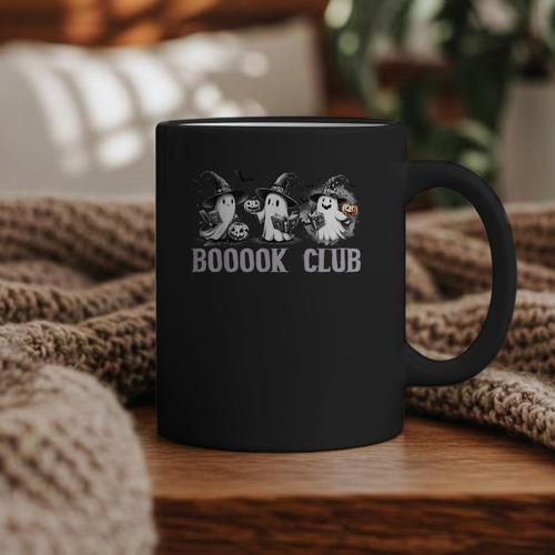 Boo Ghost Books Book Club Halloween Women School Teacher Graphic Print Coffee Mug - Bookorys AU