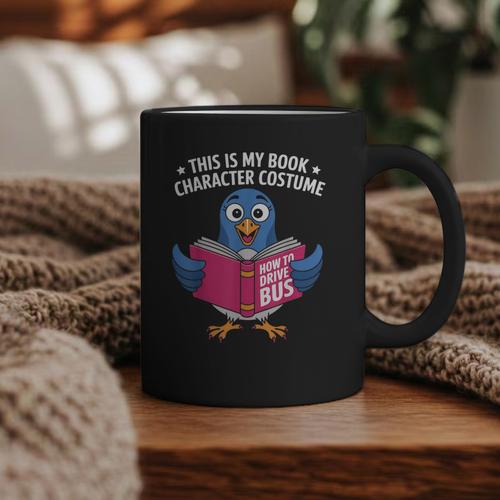 This Is My Book Character Costume Cute Pigeon Kids Reading Graphic Print Coffee Mug - Bookorys