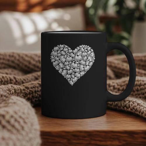 Book Lover Heart Shape Reading Librarian Library Teacher Graphic Print Coffee Mug - Bookorys