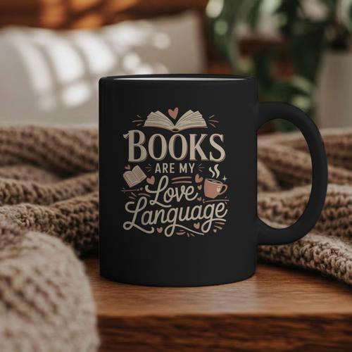 Books Are My Love Language Reader And Book Lover Bookworms Graphic Print Coffee Mug - Bookorys