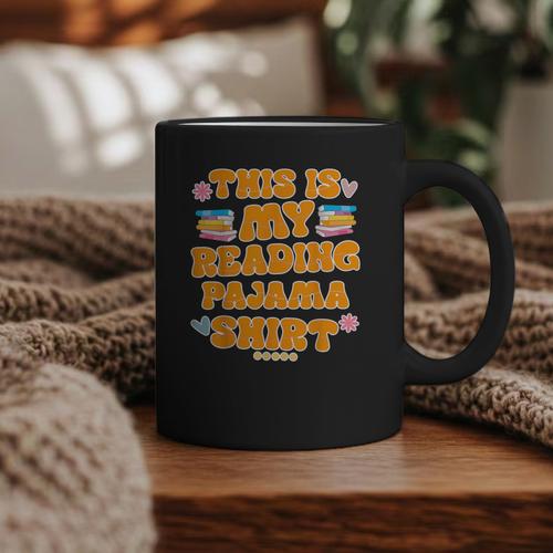 Bookworm This Is My Reading Pajama Book And Pajama Graphic Print Coffee Mug - Bookorys UK