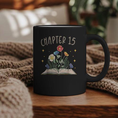 Chapter 15th Birthday Bookworm 15 Years Old For Book Lovers Graphic Print Coffee Mug - Bookorys AU