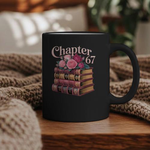 Chapter 67 Floral Book Stack Graphic Print Coffee Mug - Bookorys