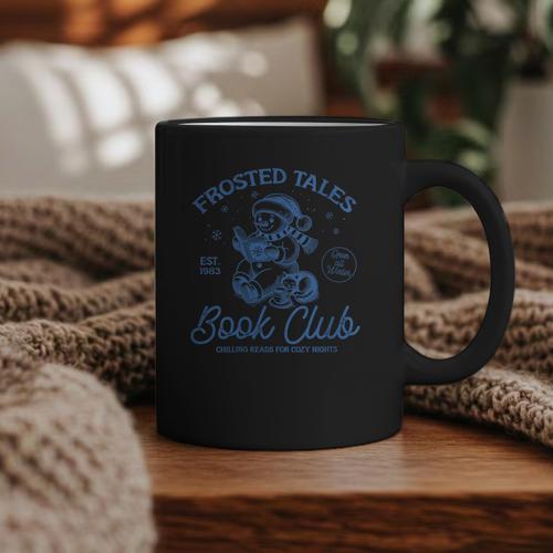 Christmas Snowman Frosted Tales Book Club Graphic Print Coffee Mug - Bookorys