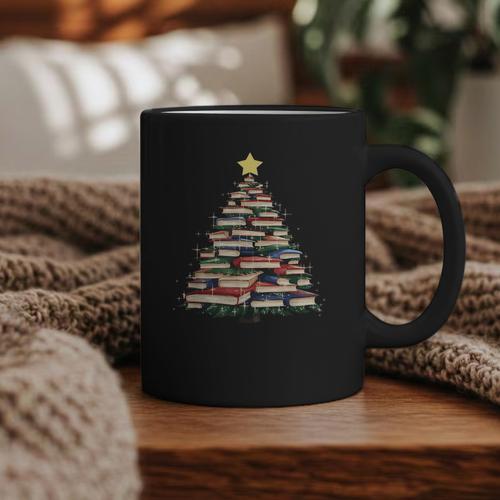 Christmas Tree Books Book Reading Bookworm Graphic Print Coffee Mug - Bookorys UK