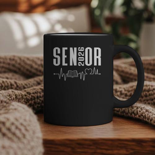 Class Of 2026 Senior Reading Themed Book Heartbeat Graphic Print Coffee Mug - Bookorys AU
