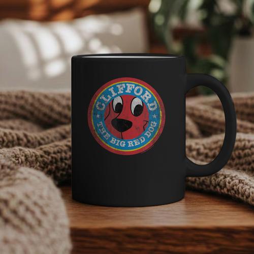 Clifford The Big Red Dog Round Distressed Logo Kids Books Graphic Print Coffee Mug - Bookorys DE