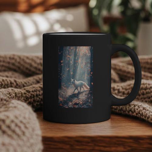 Cottagecore Fox Fox Books Flowers Wildlife Nature Graphic Print Coffee Mug - Bookorys