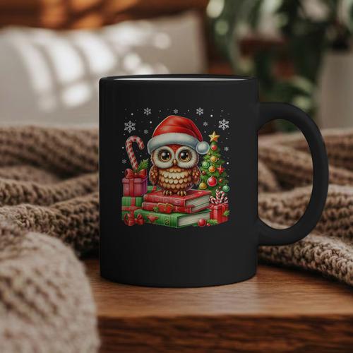 Cottagecore Owl Witch Hat On Book Pumpkin Christmas Costume Graphic Print Coffee Mug - Bookorys UK