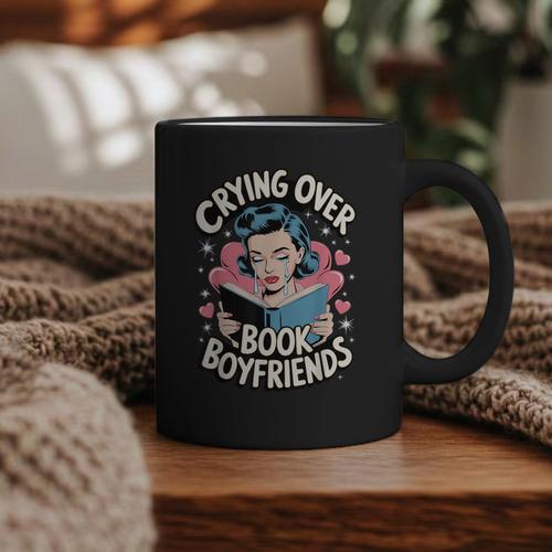 Crying Over Book Boyfriends Graphic Print Coffee Mug - Bookorys