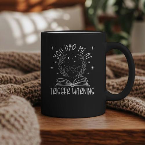 Dark Romance Trigger Warning Spicy Book Merch Women Smut Graphic Print Coffee Mug - Bookorys