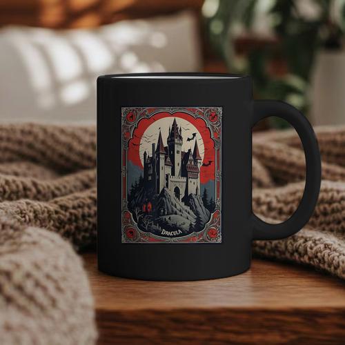 Dracula's Castle Book Cover Illustration Graphic Print Coffee Mug - Bookorys