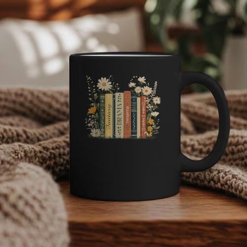 Fantasy Drama Tragedy Book Floral Subtle Graphic Print Coffee Mug - Bookorys