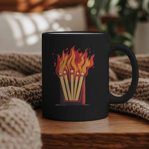 Flames And Lighter Costume For Matchbook Lovers Graphic Print Coffee Mug - Bookorys