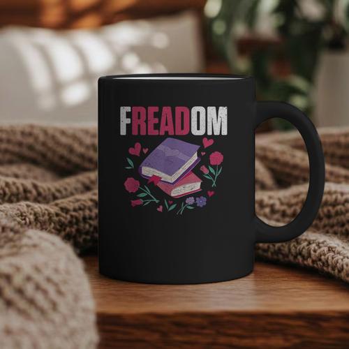 Freadom Anti Ban Books Freedom To Read Book Reading Graphic Print Coffee Mug - Bookorys