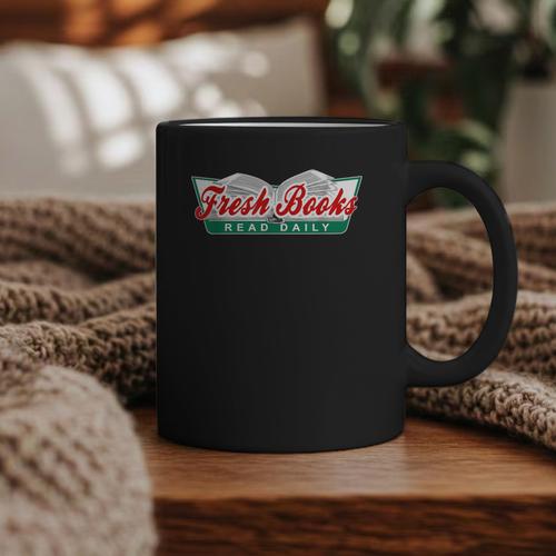 Fresh Books Read Daily Saying Reading And Book Graphic Print Coffee Mug - Bookorys DE